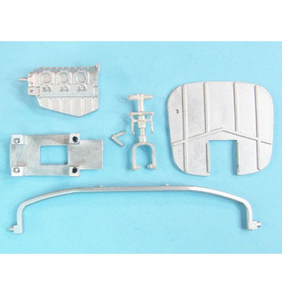 1/32 O-2A Skymaster Landing Gear & Nose Ballast for Roden kits (white metal)