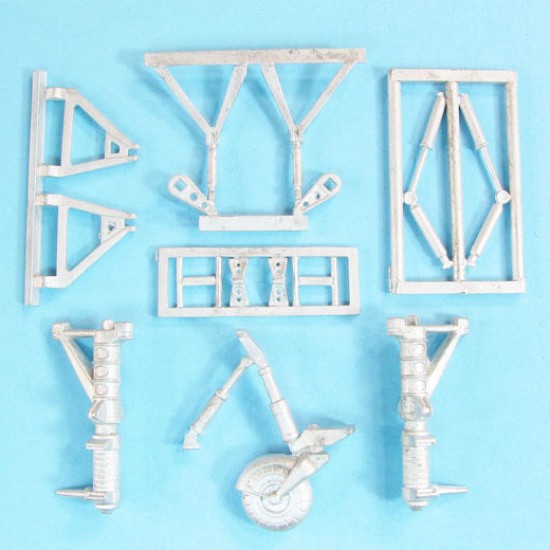 1/48 Junkers Ju 88 Landing Gear & Engine Supports for ICM/Special Hobby (white metal)