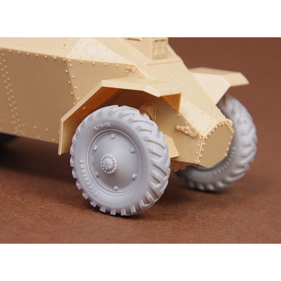 1/35 39M Csaba Armoured Car Wheels Set (Firestone) for Hobby Boss kit (Resin)