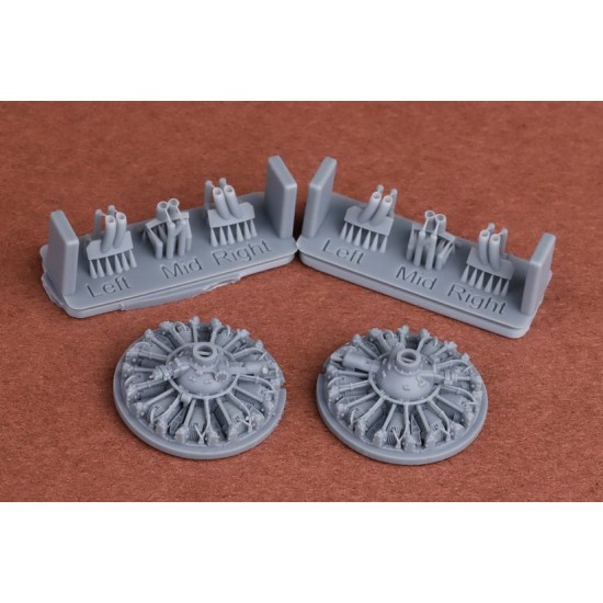 1/72 S-2F Tracker Engine and Exhaust set for Hasegawa kit