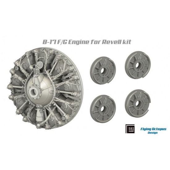 1/72 B-17F/G Engine Set for Revell Kit (4pcs)