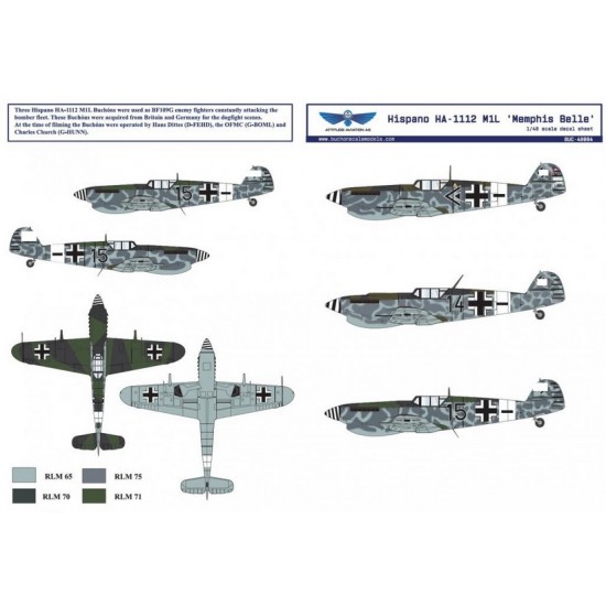 Decals for 1/48 Hispano HA-1112 M1L 'Memphis Belle' (for 3 versions)