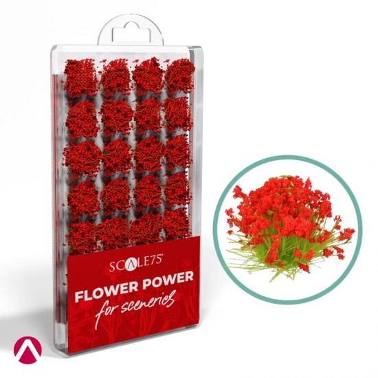 [Soil Works] Flower Power for Sceneries #Red (28 bushes, each height: approx 1cm)