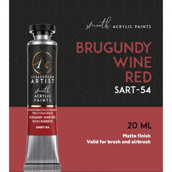 Burgundy Wine Red (20ml Tube) - Artist Range Smooth Acrylic Paint