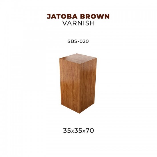 35 x 35 x 70 Jatoba Wood Base for Miniatures (Brown Varnish)
