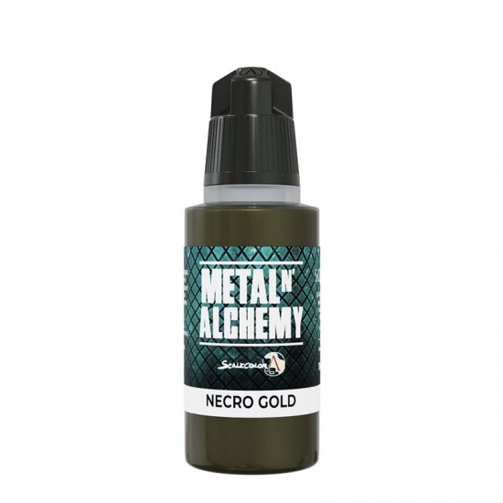 Acrylic Paint - Metal 'N Alchemy #Necro Gold (17ml, Ultra Fine Pigment)