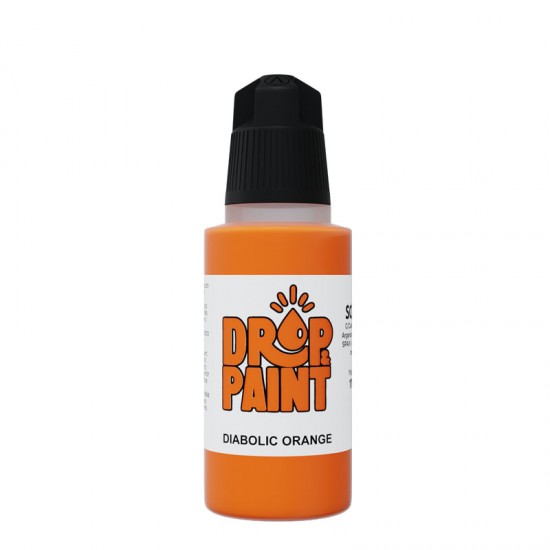 Drop & Paint Range Acrylic Colour - Diabolic Orange (17ml)