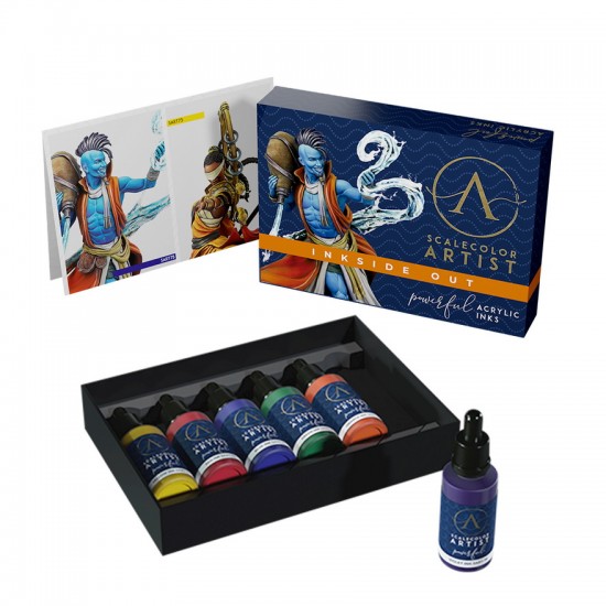 Scalecolor Artist Acrylic Paint Set - Inkside Out (6 Bottles, 17ml Each)