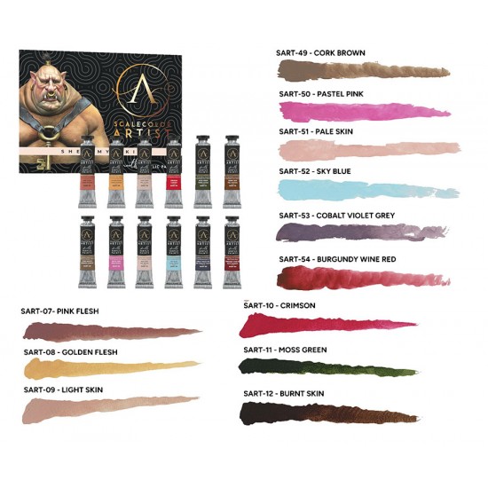 Scalecolor Artist Acrylic Paint Set - Shed My Skin (12 Tubes, Each: 20ml)