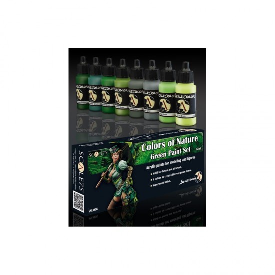 Acrylic Paints Set - Colours of Nature Green (8 x 17ml)