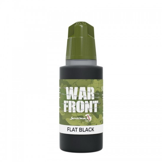 Acrylic Paint - Warfront #Flat Black (17ml, Matt Finish)