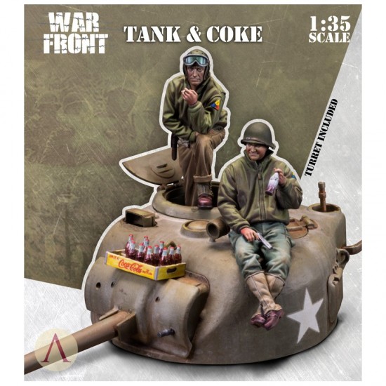 1/35 Tank & Coke (2 figures, soda case & turret)