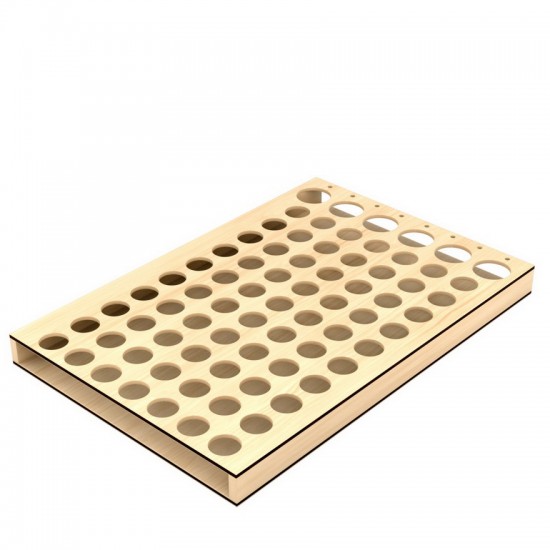 Wooden Tray for 70 Bottles (each for 17ml)