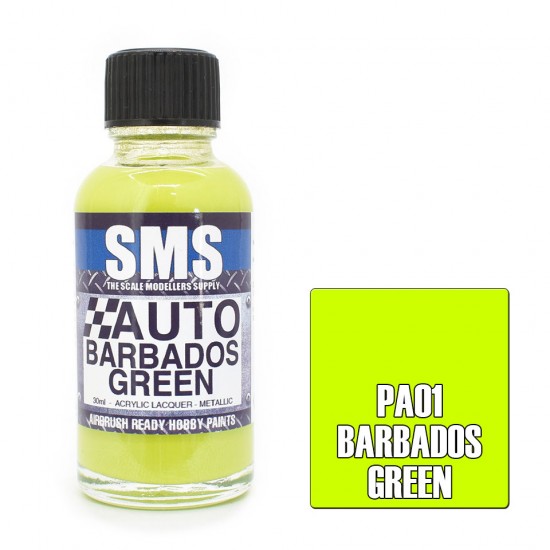 Acrylic Lacquer - Auto Colour #Barbados Green (30ml)