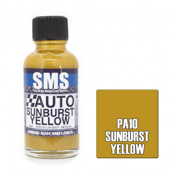 Acrylic Lacquer - Auto Colour #Sunburst Yellow (30ml)
