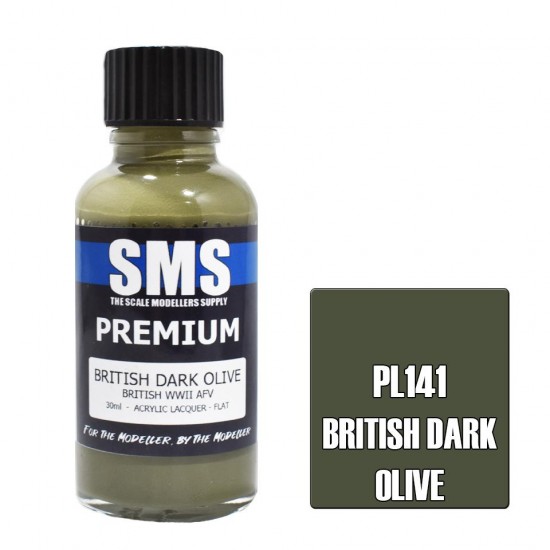 Acrylic Lacquer Paint - Premium British Dark Olive (30ml)