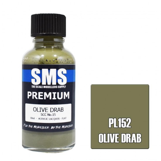 Acrylic Lacquer Paint - Premium SCC No.15 Olive Drab (30ml) 