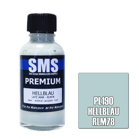 Acrylic Lacquer Paint - Premium Hellblau RLM78 (30ml)