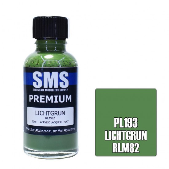 Acrylic Lacquer Paint - Premium Lichtgrun RLM82 (30ml)