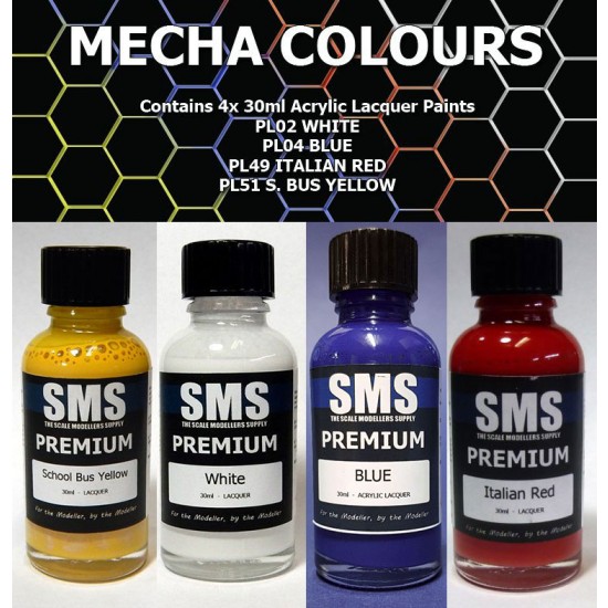 Acrylic Lacquer Paint Set - Mecha Colour (4 x 30ml)