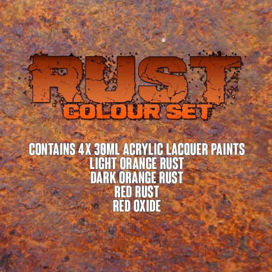 Acrylic Lacquer Paints Set - RUST Colour (4x 30ml)