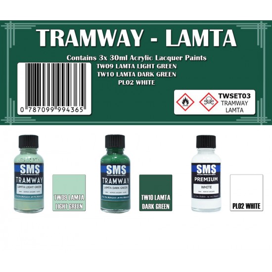 Acrylic Lacquer Paint Set - Lamta Tramway (3x 30ml)