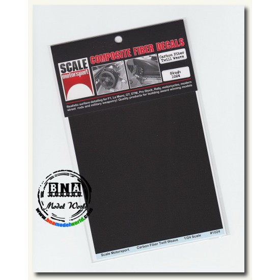 1/24 Carbon Fiber Twill Weave Black on Pewter Decals