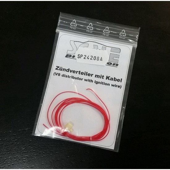 1/24 V8 Distributor with Red Ignition Wires