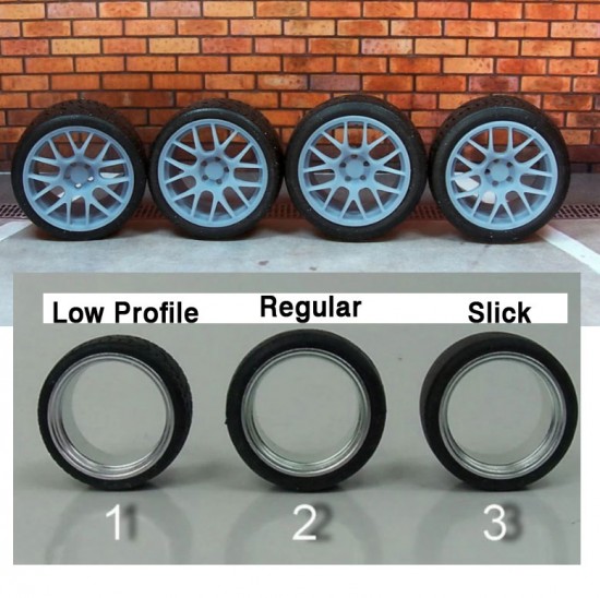 1/24 19" BBS CH-R Wheels #1 w/Low Profile Tread Tyres