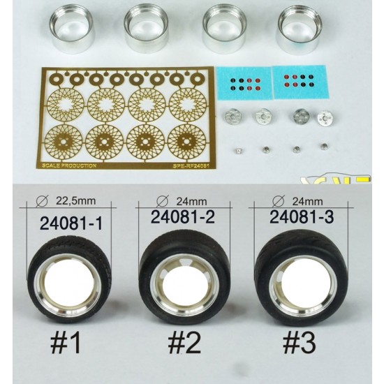 1/24 16" BBS E50 (4-hole) Wheels with Tyres #3