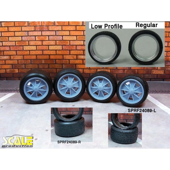 1/24 15" BRM Wheels w/Low Profile Tread Tyres