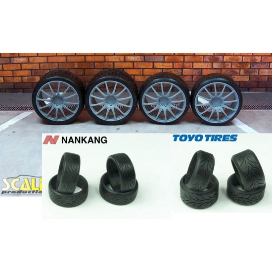 1/24 1/25 18" BBS FS Wheels #2 w/Toyo R888 Tyres