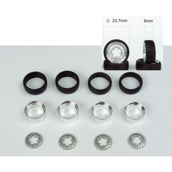 1/24 1/25 17'' Rotiform 356 Wheels with Tyres (4 wide) without Brake-Drum