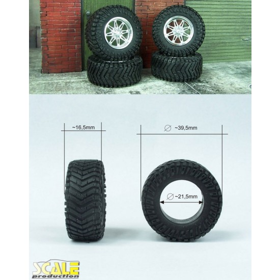 1/24 1/25 19" MHT Hostage D530 Wheels with Tyres