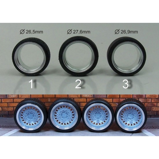 1/24 1/25 19" Strassewheels SC20 Wheels #1 w/Low Profile Tyres