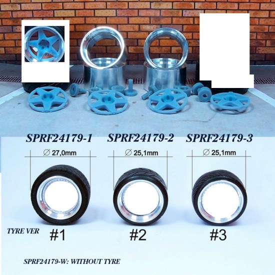 1/24 1/25 18" Compomotive Wheels #2 w/Toyos Stretch Tyres