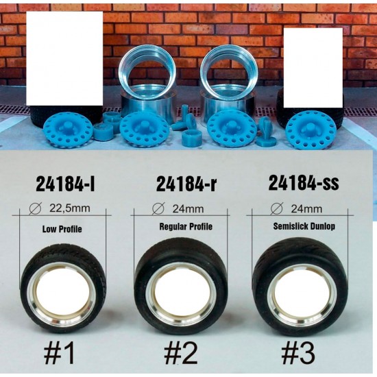 1/24 16" Alfa GTA Style Wheels with Regular Profile Tyres