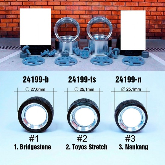 1/24 18" Etabeta Turbo Wheels with Bridestone Tyres