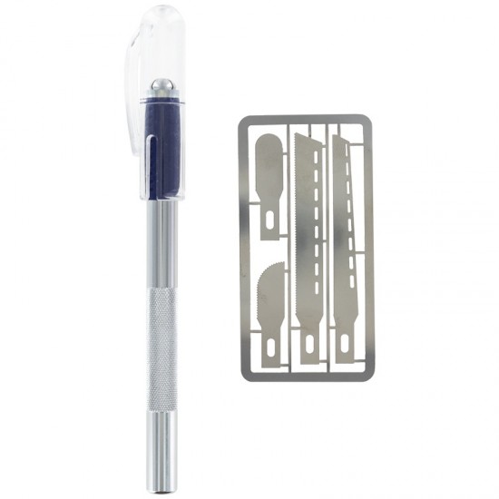 Mini Saw Set: 4 Very Fine Saws (0.24mm) with Scalpel Handle