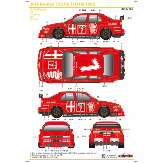 1/24 Alfa Romeo 155 V6 TI Decal