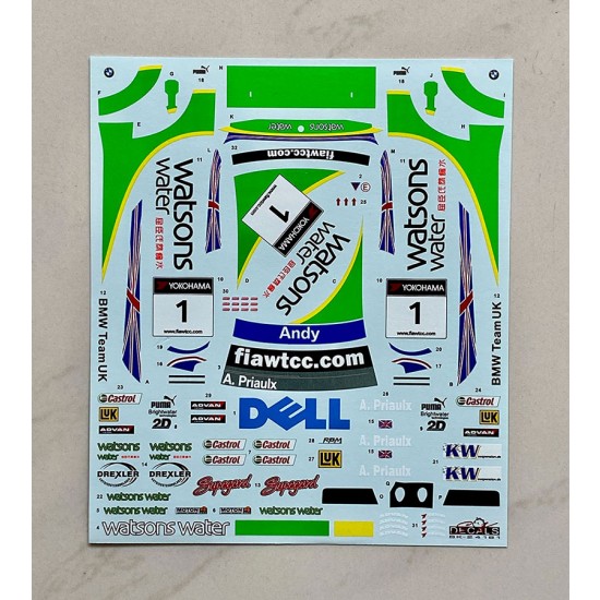 1/24 BMW 320si E90 WTCC Guia Race of Macau 2006 BMW Team UK #1 Decal