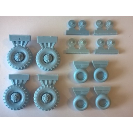 1/35 BRDM-2 Wheels Set with Barum Grip (4 main wheels + 4 support wheels)
