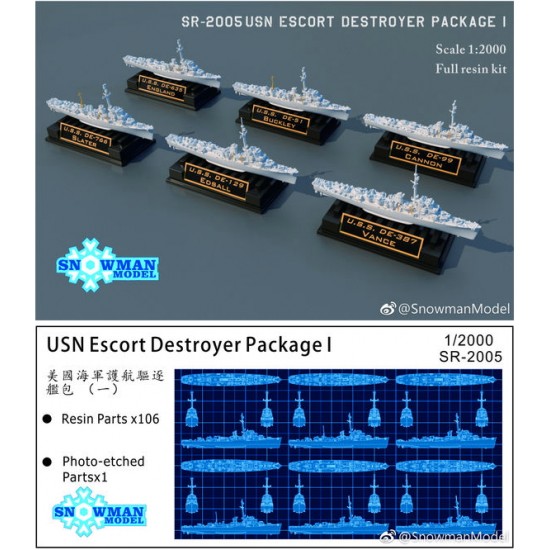 1/2000 USN Escort Destroyer Package I (6pcs)