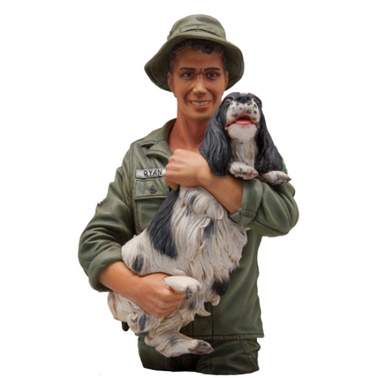 200mm US Green Beret with Cocker Spaniel Bust