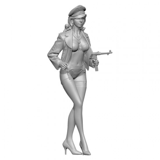 1/24 Military Pin Up Girl - Linda In A Peaked Cap