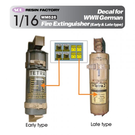 Decal for 1/16 WWII German Fire Extinguisher (Early & Late type)