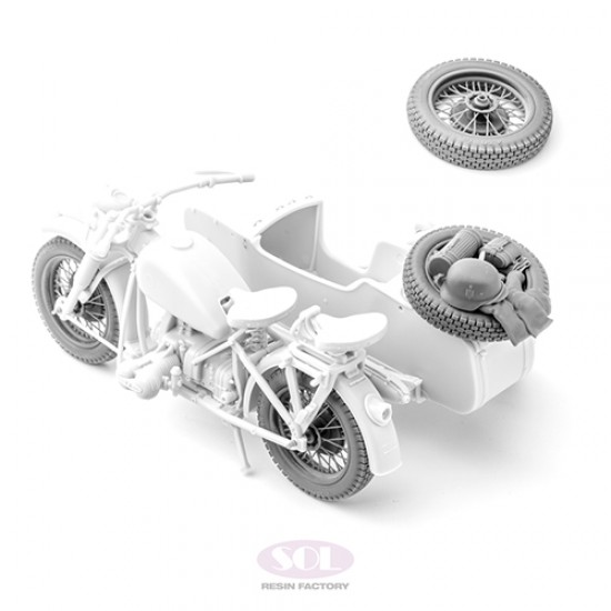 1/16 WWII German R75 with Sidecar Tyres set for Freedom Model kits SOL ...