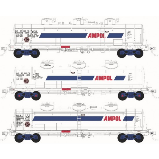 HO Scale Ampol Block Fuel Train 1997+ : NTAF #4506K #4534Q #4504P (3 kits)