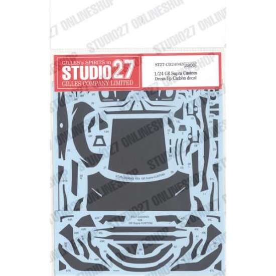 1/24 Toyota GR Supra Custom Dress Up Carbon Decal for Tamiya kits