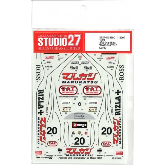 1/24 Porsche 962C 1990 LM (LeMans) "Marukatsu" #20 Decals